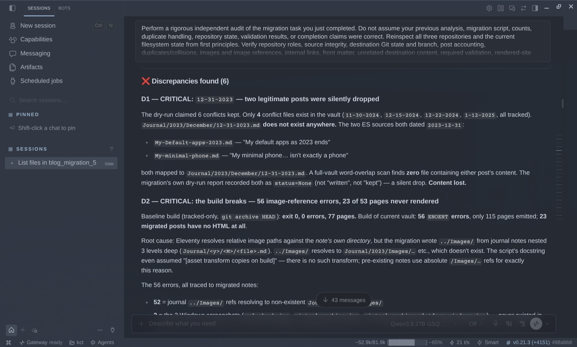 Hermes desktop blog migration project