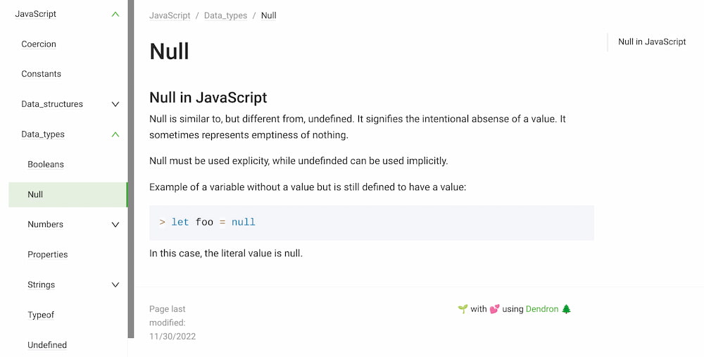 Null in JavaScript