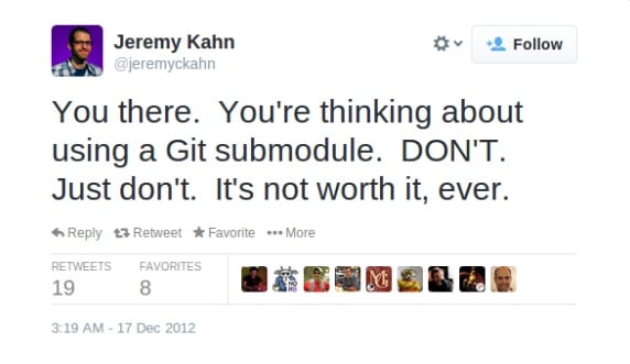 Someone's not happy with submodules