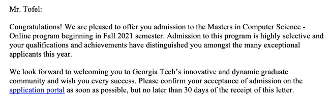 Georgia Tech acceptance