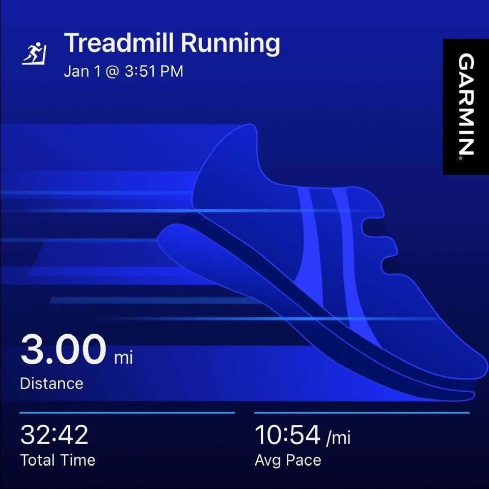 January 1 treadmill run